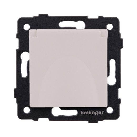 Розетка штепсельная SCHUKO 16A/250 В с крышкой, кашемир матовый Kollinger REA-006CM для Aspekt, Eleganz, Reflex