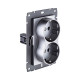 Розетка штепсельная SCHUKO двойная 16A/250 В, серый Kollinger REA-032GY для Aspekt, Eleganz, Reflex