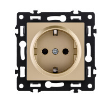 Розетка штепсельная SCHUKO 16A/250 В, золотой Kollinger Asthetik AS-014GD