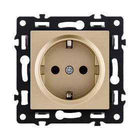 Розетка штепсельная SCHUKO 16A/250 В, золотой Kollinger Asthetik AS-014GD