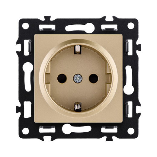 Розетка штепсельная SCHUKO 16A/250 В, золотой Kollinger Asthetik AS-014GD
