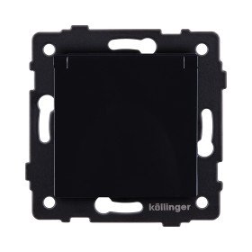 Розетка штепсельная SCHUKO 16A/250 В с крышкой, черный Kollinger REA-006BK для Aspekt, Eleganz, Reflex