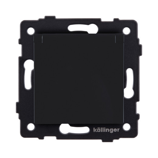 Розетка штепсельная SCHUKO 16A/250 В с крышкой, черный матовый Kollinger REA-006BM для Aspekt, Eleganz, Reflex