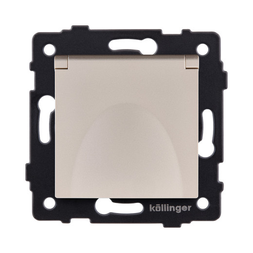 Розетка штепсельная SCHUKO 16A/250 В с крышкой, золотой Kollinger REA-006GD для Aspekt, Eleganz, Reflex