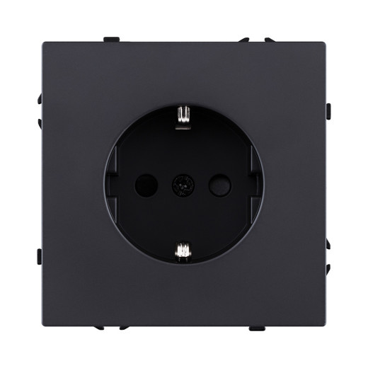 Розетка штепсельная SCHUKO 16A/250 В, черный матовый Kollinger Eclipse EC-014BK