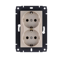 Розетка штепсельная SCHUKO двойная 16A/250 В, золотой Kollinger REA-032GD для Aspekt, Eleganz, Reflex
