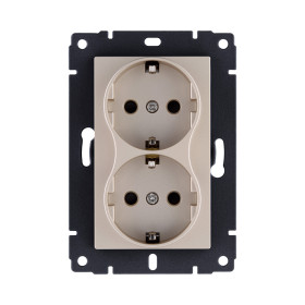 Розетка штепсельная SCHUKO двойная 16A/250 В, золотой Kollinger REA-032GD для Aspekt, Eleganz, Reflex