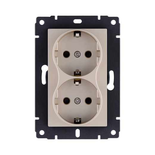 Розетка штепсельная SCHUKO двойная 16A/250 В, золотой Kollinger REA-032GD для Aspekt, Eleganz, Reflex