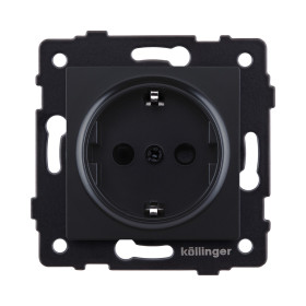 Розетка штепсельная SCHUKO 16A/250 В, черный матовый Kollinger REA-002BM для Aspekt, Eleganz, Reflex