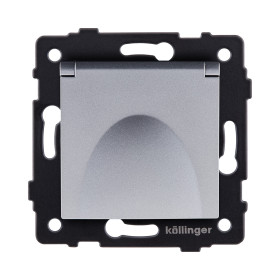 Розетка штепсельная SCHUKO 16A/250 В с крышкой, серый Kollinger REA-006GY для Aspekt, Eleganz, Reflex