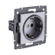 Розетка штепсельная SCHUKO 16A/250 В, серый Kollinger REA-002GY для Aspekt, Eleganz, Reflex