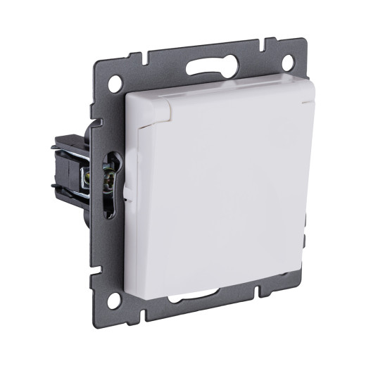 Розетка штепсельная SCHUKO 16A/250 В с крышкой, белый матовый Kollinger REA-006WM для Aspekt, Eleganz, Reflex