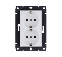 Розетка штепсельная SCHUKO двойная 16A/250 В, белый матовый Kollinger REA-032WM для Aspekt, Eleganz, Reflex