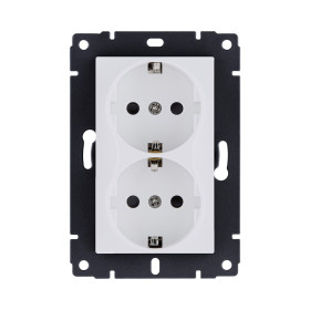 Розетка штепсельная SCHUKO двойная 16A/250 В, белый матовый Kollinger REA-032WM для Aspekt, Eleganz, Reflex