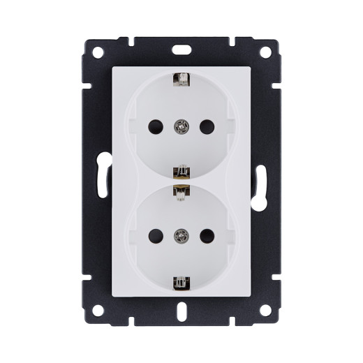 Розетка штепсельная SCHUKO двойная 16A/250 В, белый матовый Kollinger REA-032WM для Aspekt, Eleganz, Reflex