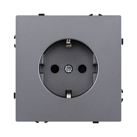 Розетка штепсельная SCHUKO 16A/250 В, серый Kollinger Eclipse EC-014GY