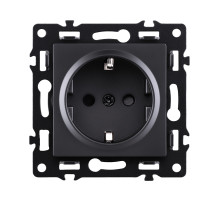Розетка штепсельная SCHUKO 16A/250 В, черный Kollinger Asthetik AS-014BK