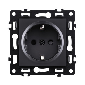 Розетка штепсельная SCHUKO 16A/250 В, черный Kollinger Asthetik AS-014BK