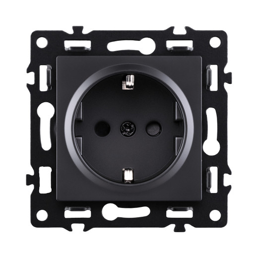 Розетка штепсельная SCHUKO 16A/250 В, черный Kollinger Asthetik AS-014BK