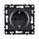Розетка штепсельная SCHUKO 16A/250 В, черный Kollinger Asthetik AS-014BK
