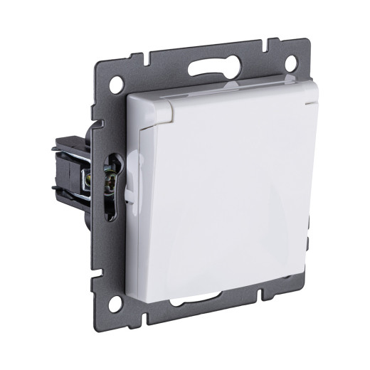 Розетка штепсельная SCHUKO 16A/250 В с крышкой, белый Kollinger REA-006WH для Aspekt, Eleganz, Reflex