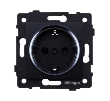 Розетка штепсельная SCHUKO 16A/250 В, черный Kollinger REA-002BK для Aspekt, Eleganz, Reflex