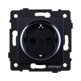 Розетка штепсельная SCHUKO 16A/250 В, черный Kollinger REA-002BK для Aspekt, Eleganz, Reflex