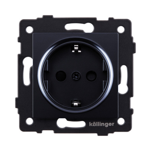 Розетка штепсельная SCHUKO 16A/250 В, черный Kollinger REA-002BK для Aspekt, Eleganz, Reflex