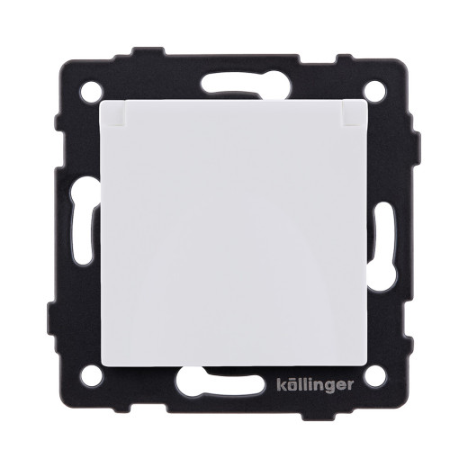 Розетка штепсельная SCHUKO 16A/250 В с крышкой, белый матовый Kollinger REA-006WM для Aspekt, Eleganz, Reflex