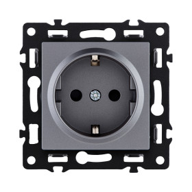 Розетка штепсельная SCHUKO 16A/250 В, серый Kollinger Asthetik AS-014GY