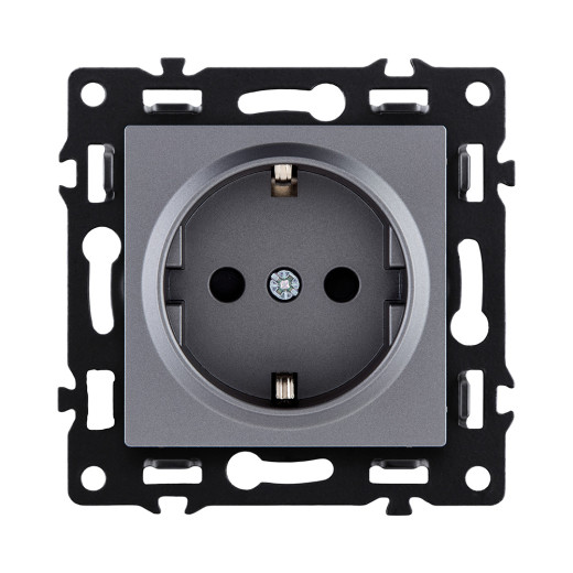 Розетка штепсельная SCHUKO 16A/250 В, серый Kollinger Asthetik AS-014GY