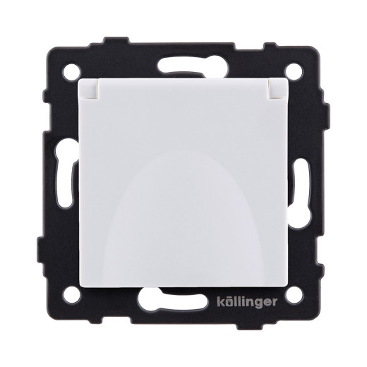 Розетка штепсельная SCHUKO 16A/250 В с крышкой, белый Kollinger REA-006WH для Aspekt, Eleganz, Reflex
