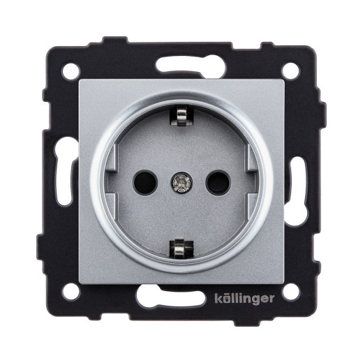 Розетка штепсельная SCHUKO 16A/250 В, серый Kollinger REA-002GY для Aspekt, Eleganz, Reflex