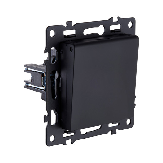 Розетка штепсельная SCHUKO 16A/250 В с крышкой, черный Kollinger Asthetik AS-015BK