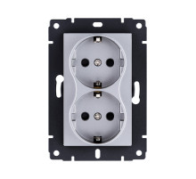 Розетка штепсельная SCHUKO двойная 16A/250 В, серый Kollinger REA-032GY для Aspekt, Eleganz, Reflex