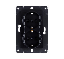 Розетка штепсельная SCHUKO двойная 16A/250 В, черный Kollinger REA-032BK для Aspekt, Eleganz, Reflex