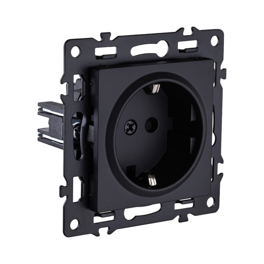 Розетка штепсельная SCHUKO 16A/250 В, черный Kollinger Asthetik AS-014BK