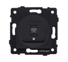Розетка телефонная RJ11, черный матовый Kollinger REA-009BM для Aspekt, Eleganz, Reflex