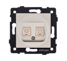 Розетка двойная RJ11 + RJ45 Cat.6, золотой Kollinger REA-011GD для Aspekt, Eleganz, Reflex
