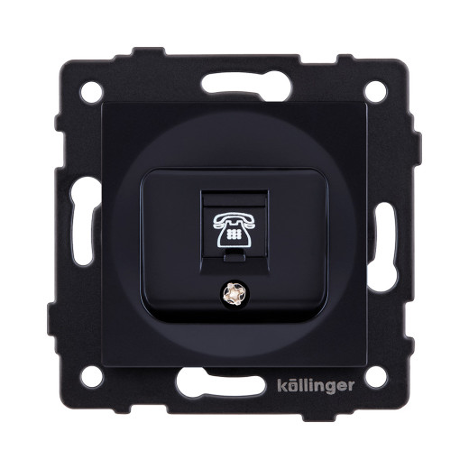 Розетка телефонная RJ11, черный Kollinger REA-009BK для Aspekt, Eleganz, Reflex