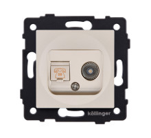 Розетка двойная TV (мама) + телефонная розетка RJ11, золотой Kollinger REA-013GD для Aspekt, Eleganz, Reflex