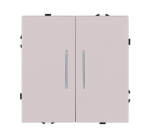 Выключатель 2-клавишный 10А/250В с LED подсветкой, кашемир матовый Kollinger Eclipse EC-010CM
