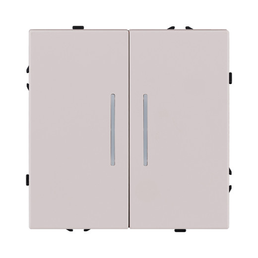 Выключатель 2-клавишный 10А/250В с LED подсветкой, кашемир матовый Kollinger Eclipse EC-010CM