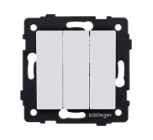 Выключатель 3-клавишный 10А/250В, белый матовый Kollinger REA-S-012WM для Aspekt, Eleganz, Reflex