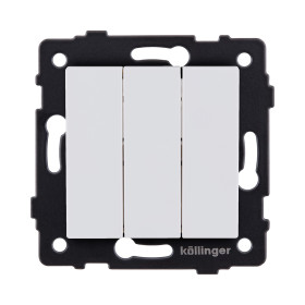 Выключатель 3-клавишный 10А/250В, белый матовый Kollinger REA-S-012WM для Aspekt, Eleganz, Reflex