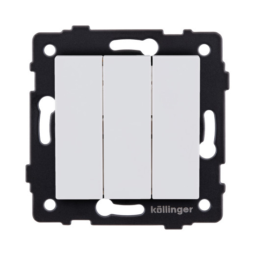 Выключатель 3-клавишный 10А/250В, белый матовый Kollinger REA-S-012WM для Aspekt, Eleganz, Reflex