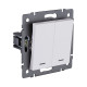 Выключатель 2-клавишный 10А/250В с LED подсветкой, белый матовый Kollinger REA-S-008WM для Aspekt, Eleganz, Reflex