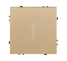 Выключатель 1-клавишный проходной 10А/250В с LED подсветкой, золотой Kollinger Eclipse EC-008GD