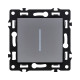 Выключатель 1-клавишный 10А/250В с LED подсветкой, серый Kollinger Asthetik AS-007GY