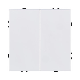 Выключатель 2-клавишный 10А/250В, белый глянцевый Kollinger Eclipse EC-004WG